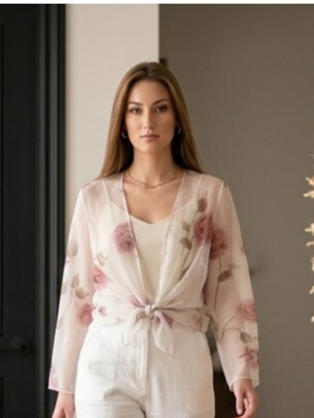 Bedford Transparent  Cover Blouse, Floral Size 14